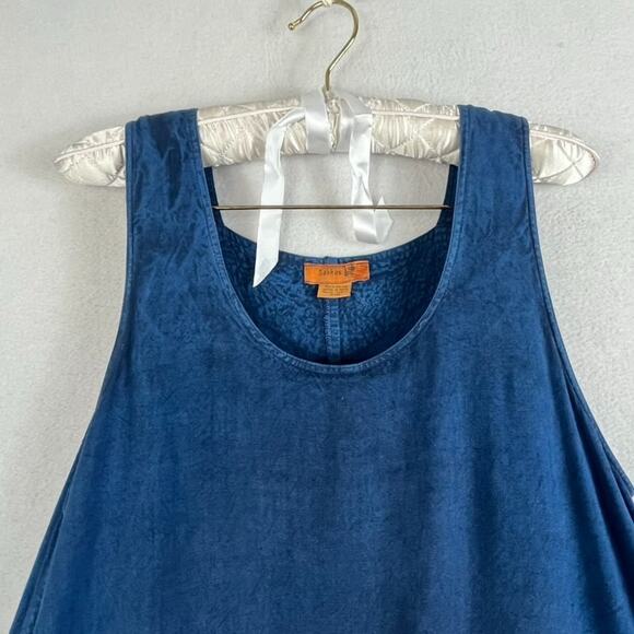 Sakkas Maxi Dress Size S/M Blue Stonewash Fringed Boho India Festival Pockets - Picture 3 of 14